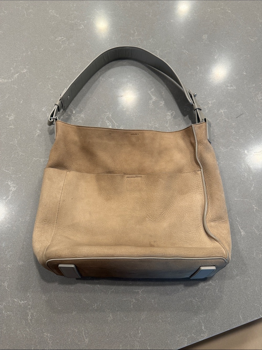 AllSaints Tan Leather Hobo Shoulder Bag